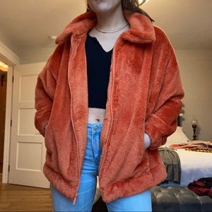 Orange Fuzzy Jacket